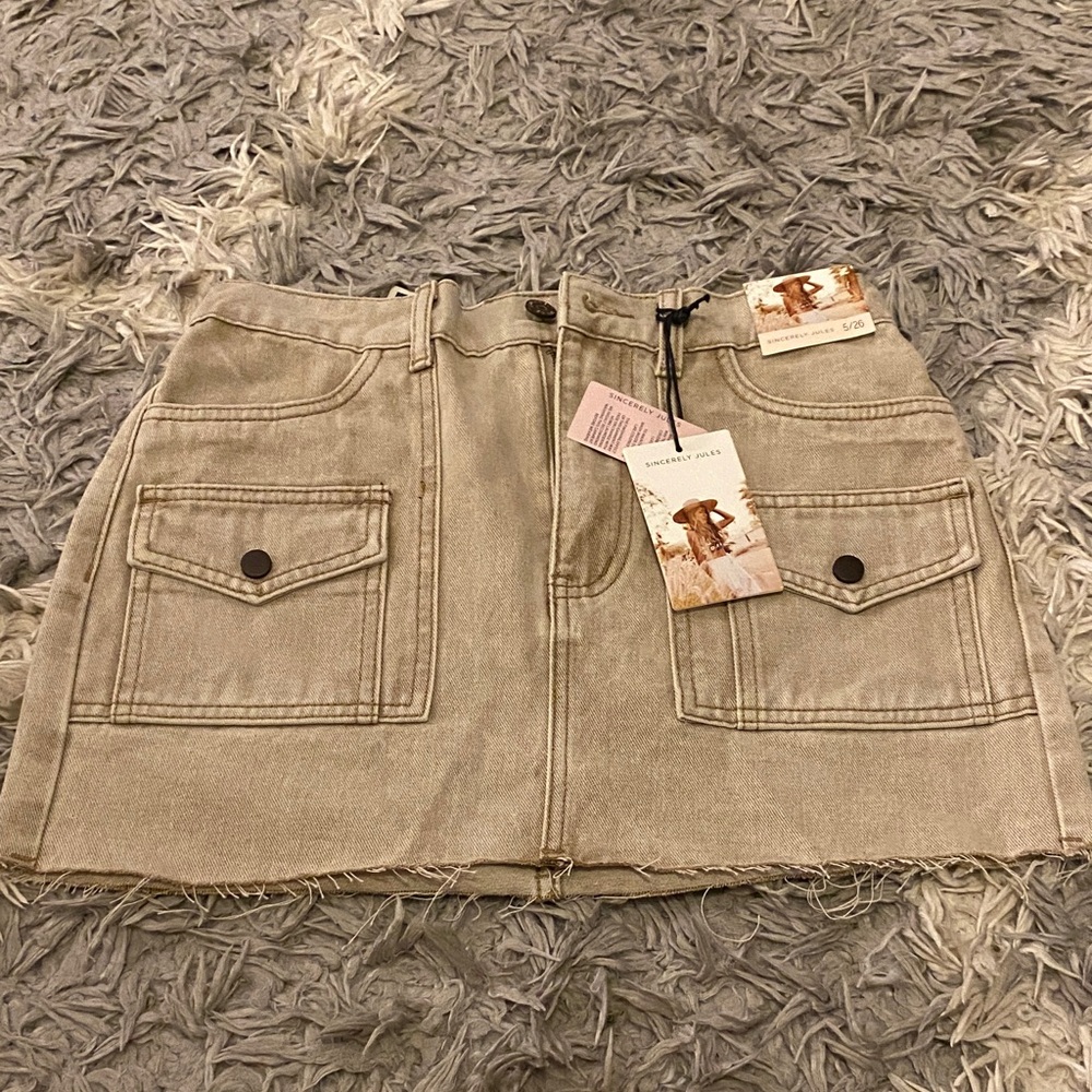Sincerely Jules Denim Mini Skirt with Pockets